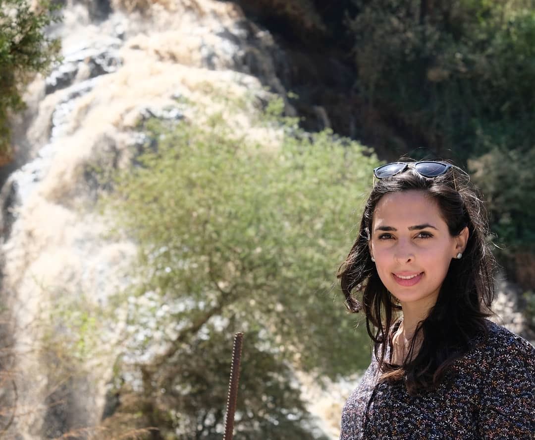Green💚&Blue💙&👧  ouyounelsamak  girl  waterfall  beautiful  mountain ... (Ouyoun El Samak Waterfalls)