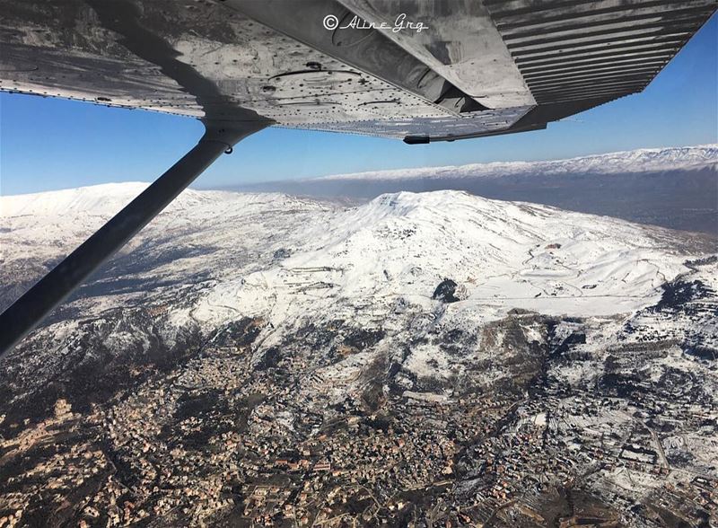 "Hammana" from the Sky 🏔 hemmena  village  lebanon  mountain  snow ... (Hammana)