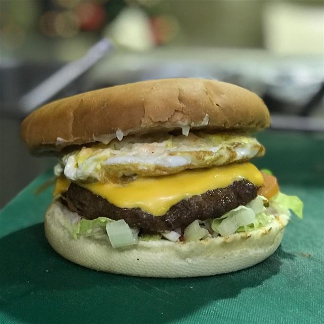 Handmade burgers are the best 🍔🍳👹 eggburger  cheeseburger  burger ... (Beirut, Lebanon)