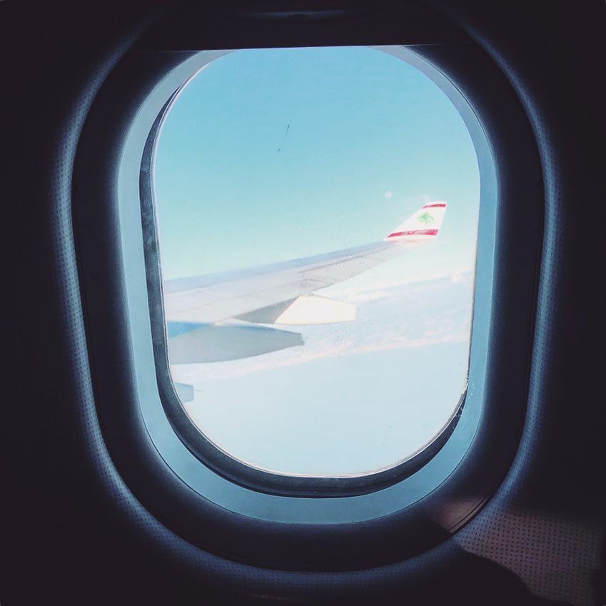 Happiness is a  WindowSeat on a plane. En route from  Beirut to  Paris...
