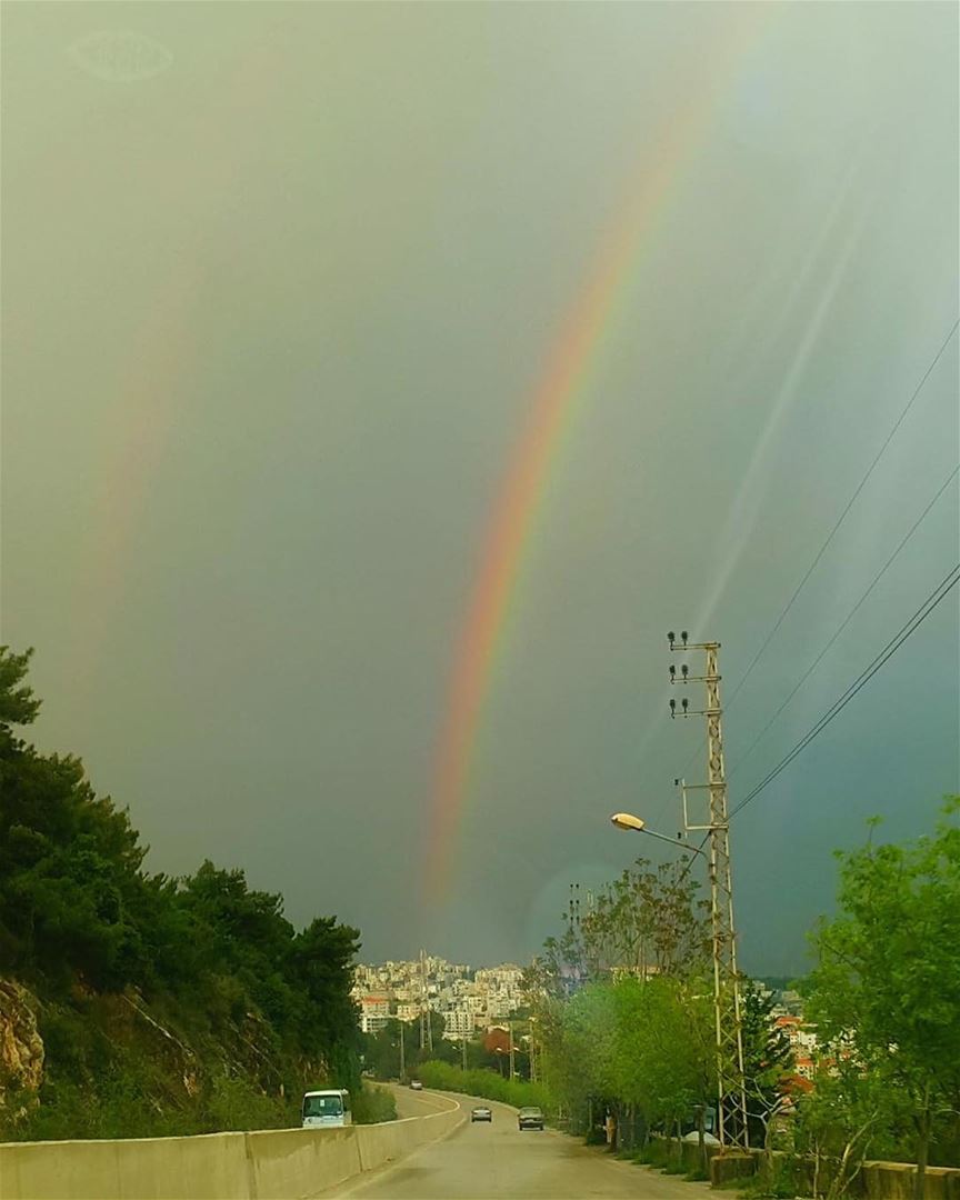  harissa bkerke  lebanon mountains  rainbows cloudy mediterranean  travel...