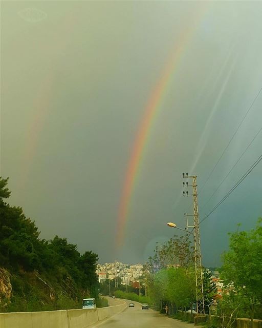  harissa bkerke  lebanon mountains  rainbows cloudy mediterranean  travel...