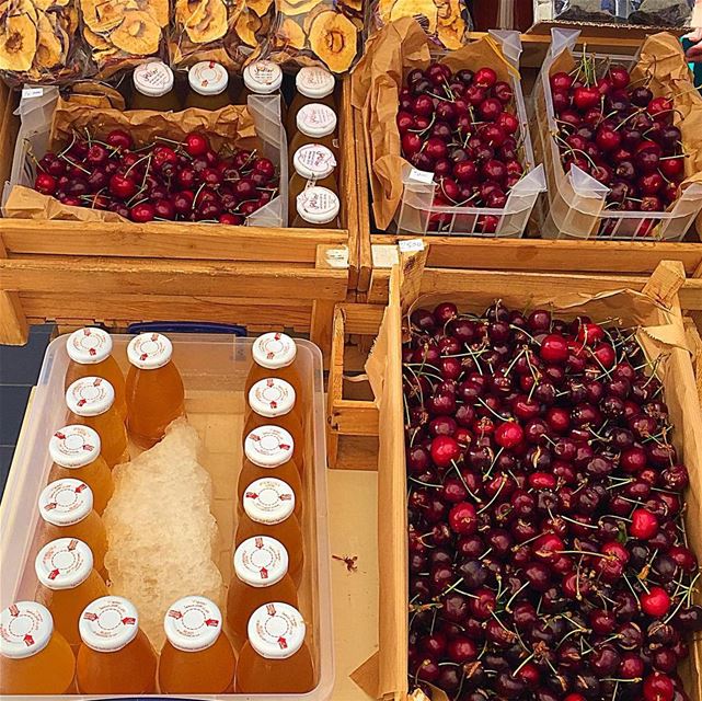 Have a cheery cherry day!  cherries  applejuice  organic  soukeltayeb ... (Souk el Tayeb)