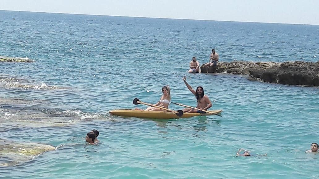 Have you ever seen Jesus kayak-ing? Now you've seen it... kayak ... (Al Fidar, Mont-Liban, Lebanon)