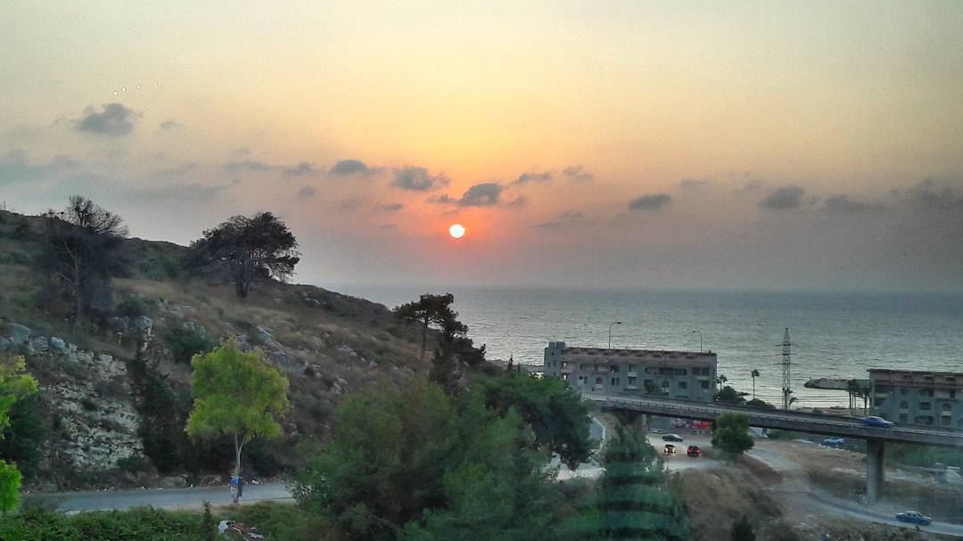 Having dinner with a view 😊 Mediterranean  Sea  Sunset  Koura Lebanon ... (Punto Alto Resto)