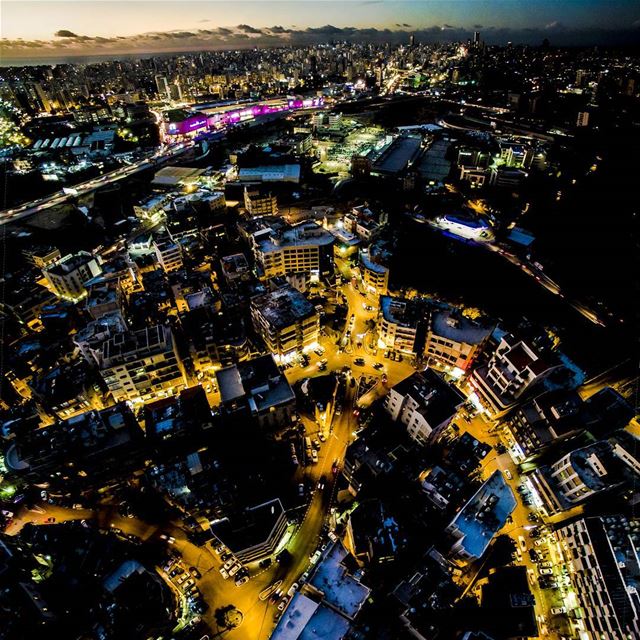  hazmieh at night from the sky ... Lebanon  hazmieh  ig_lebanon ... (Hazmieh Rue Mar Roukouz)