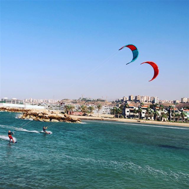 Heading back to shore  tripoli  marina  kitesurfing  kitesurf  lebanon ...