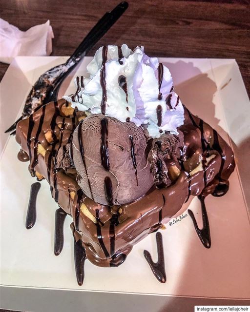 Healthy food for the soul... foodie  chocolate  vanillaicecream  waffles ...