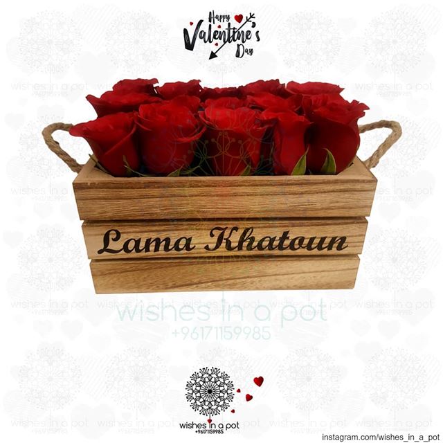 Her name on a wooden bed of roses! Wish for it now: +961 71159985...