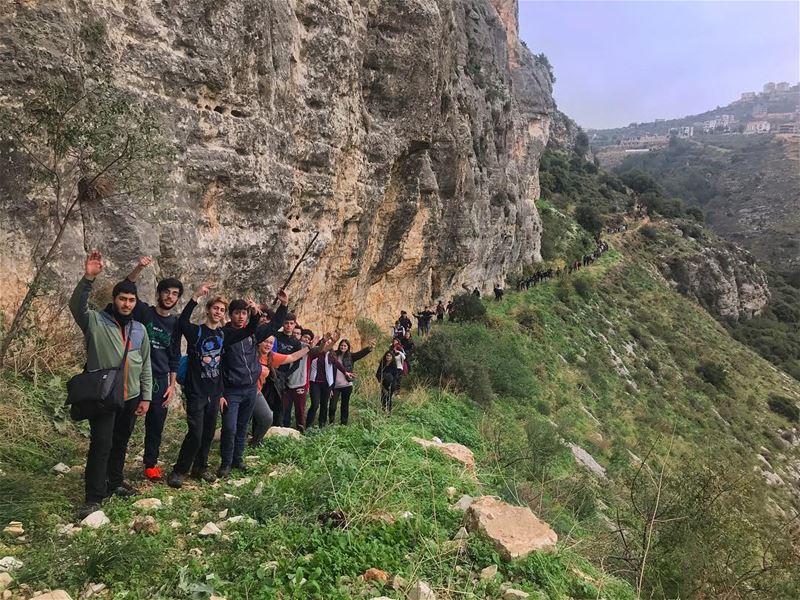 Hikers queue ‼️.................. lebanon  nature ... (Cliffs)