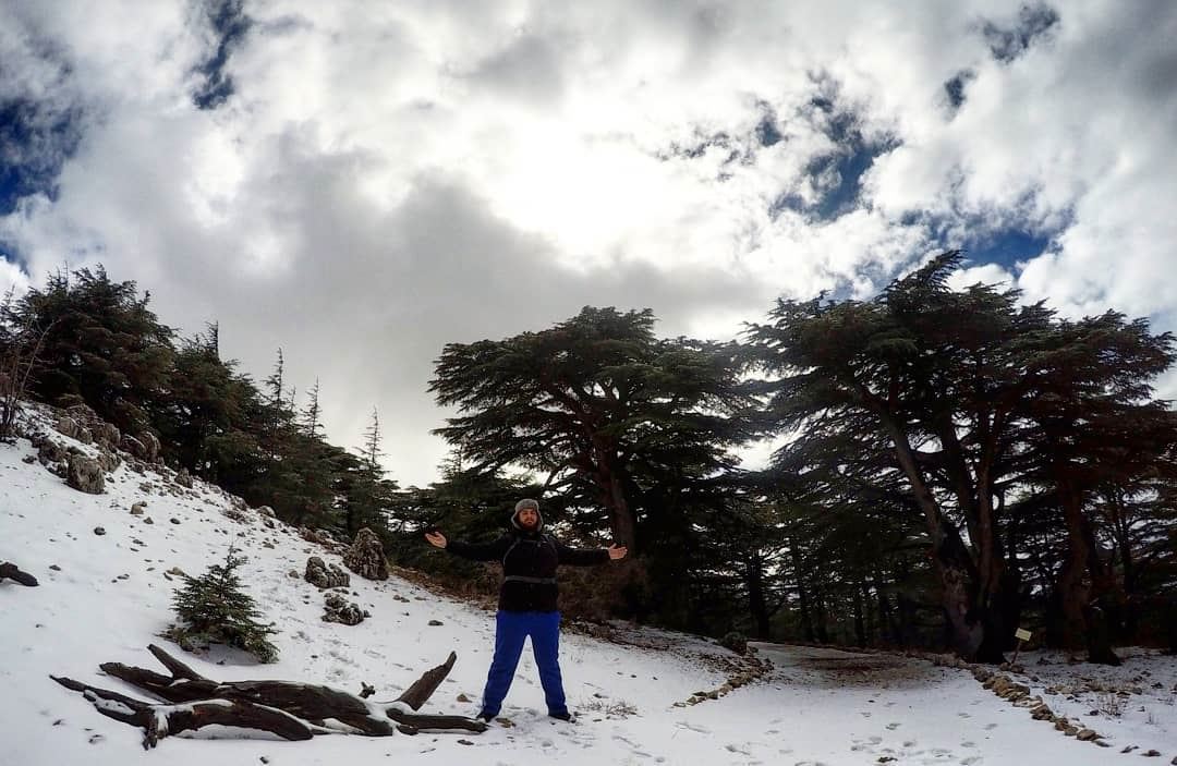 Hiking  Barouk  Cedars  Lebanon 🌲❄️ wildernessculture  outdoors  hikers... (Arz el Bâroûk)