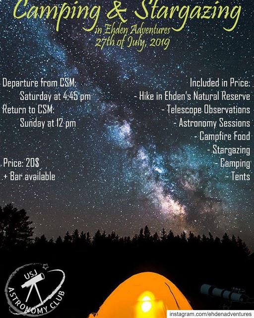  hiking  caping  stargazing  telescope  campfire  ehdennaturereserve  usj ... (Ehden Adventures)