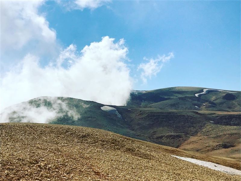 Hiking with the clouds. trekking  hiking  nature  livelovebcharre  hill ... (Qurnat as Sawda')