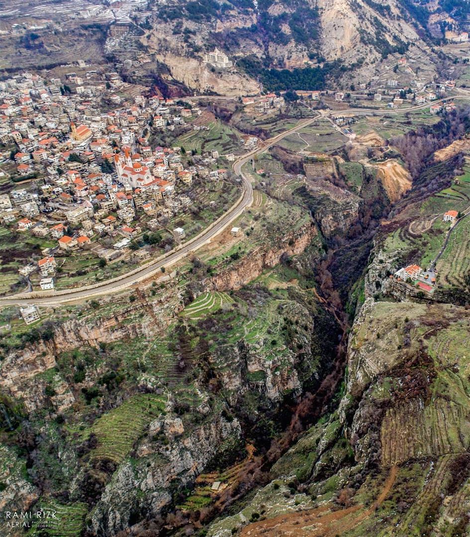 Holy Village💒...  bchare  northlebanon  lebanon  dji  drones ... (Bcharré, Liban-Nord, Lebanon)