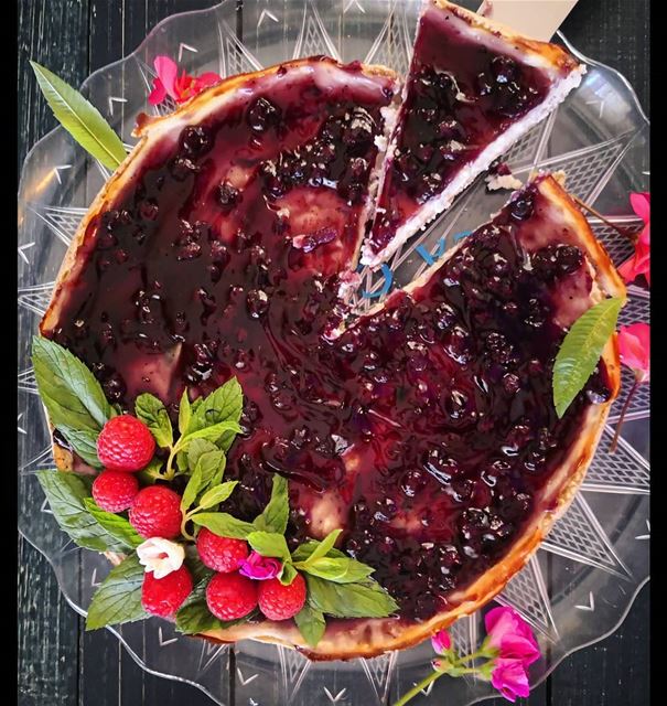 Homemade oat pie with cottage cheese and blueberry fillings🍰🥧😋🌺🍓. ... (Beirut, Lebanon)