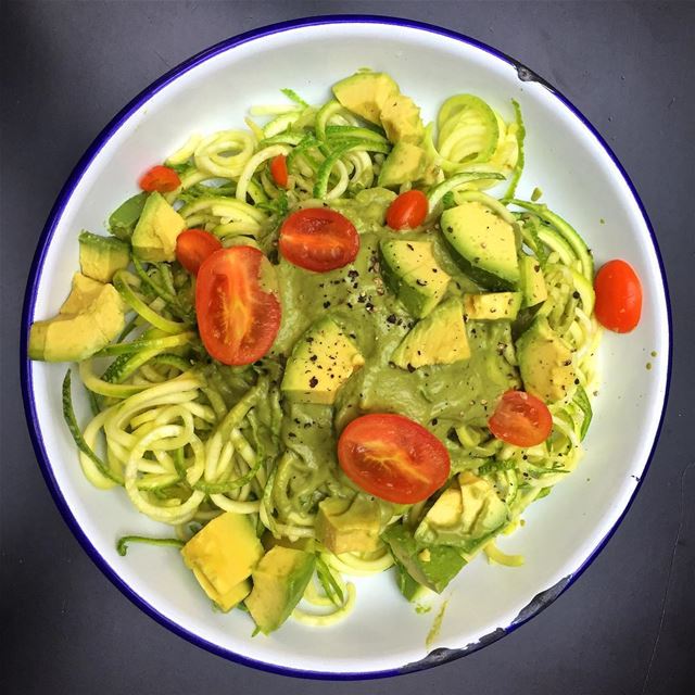 How about some “Zoodles” for lunch spiralized zuchinni noodles with... (Beirut, Lebanon)