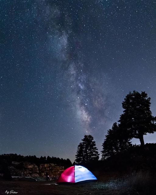 How was your weekend ? 🌌⛺️..... milkyway milkywaygalaxy... (El Qâmoûaa, Mont-Liban, Lebanon)