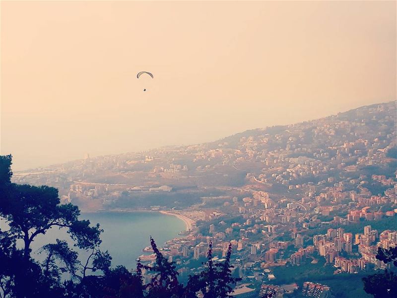 I believe i can  fly harissa  livelovejounieh  paragliding ... (The Lady of Lebanon - Harissa)