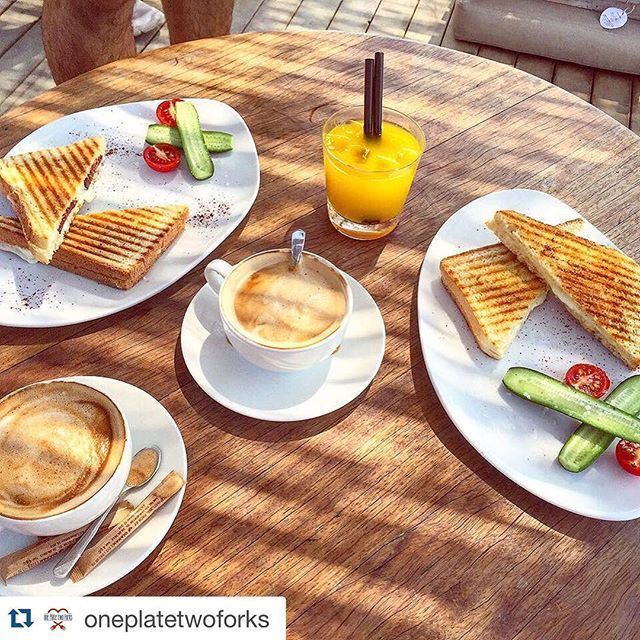 I love Morning for many reasons... Photo Repost @oneplatetwoforks 