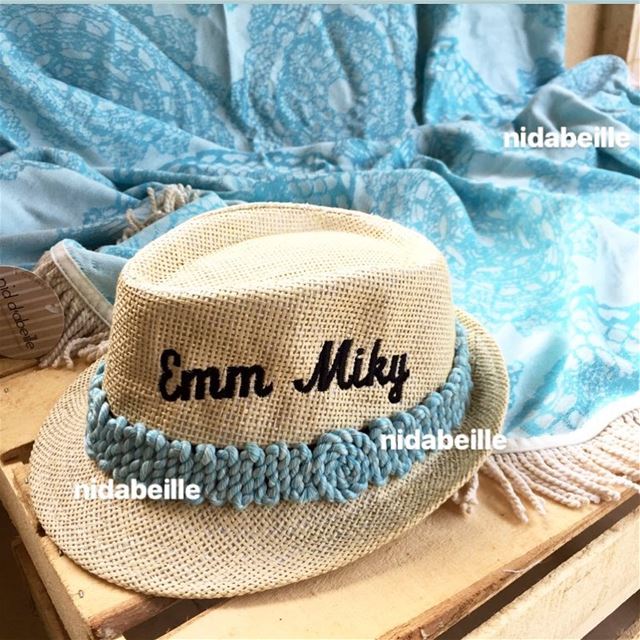 & i m feeling blue ☀️ Write it on fabric by nid d'abeille  beachtowel  hat...