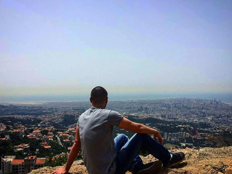 I'm not bald. That's just reflection.  view  Beirut  Lebanon  chill  relax... (Beirut, Lebanon)