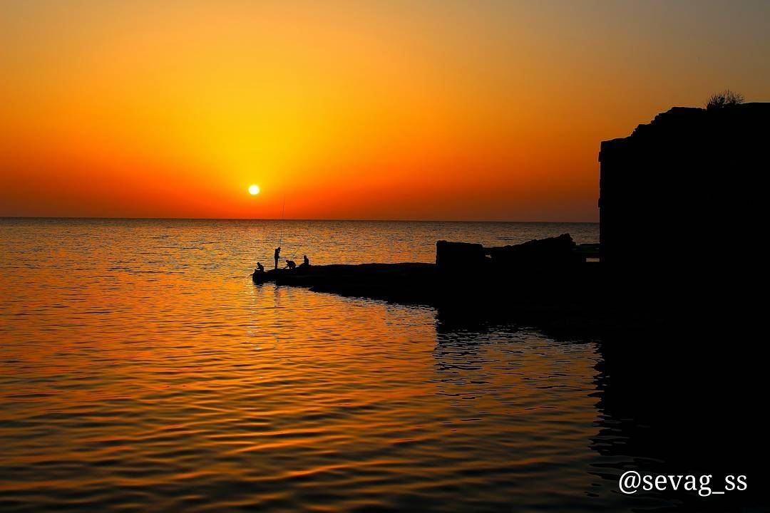 I never met a sunset i did not like. sunset  beach  beautiful  clouds ... (Byblos - Jbeil)