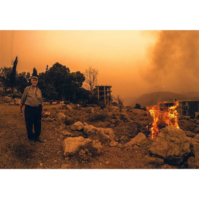 I photographed this old man "Radi" burning grass during susnet . © Milad...