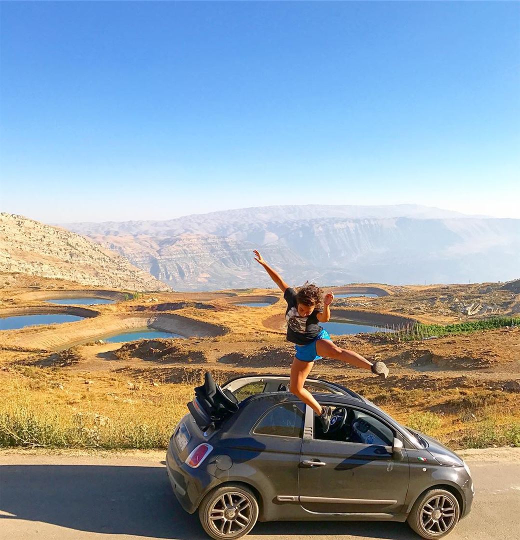 If you  jump , I jump 🐒🚘  Lebanon  nature  Fiat  Fiat500 ... (Akoura, Mont-Liban, Lebanon)