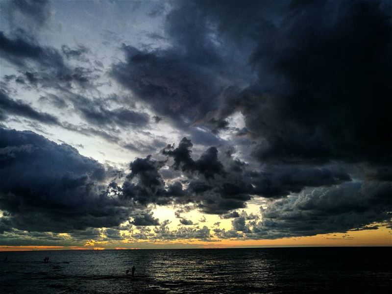 In a moment of peace - Mediterranean sea at the coast of Tripoli Lebanon ...