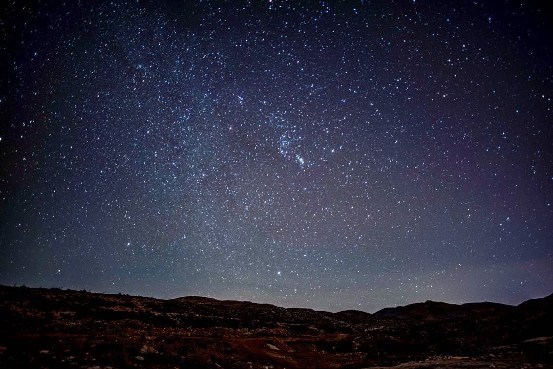 In a sky of iron the points of the Dipper hung like icicles and Orion... (Kfardebian,Mount Lebanon,Lebanon)