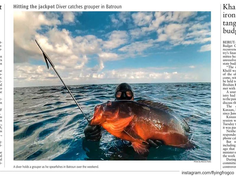 In the @dailystarleb, @marcos.hado our head freediving instructor with a... (Batroun, Lebanon)