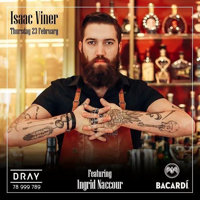 Isaac Viner, Head Bartender at Weslodge Saloon - Dubai will be guest...