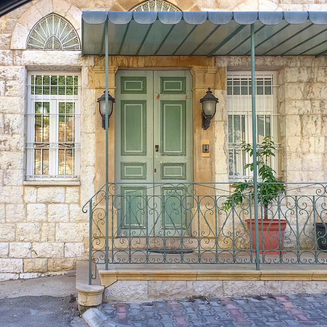 It's a little green door between two windows kind of day :::::::::::::::::: (Beit Meri, Mont-Liban, Lebanon)