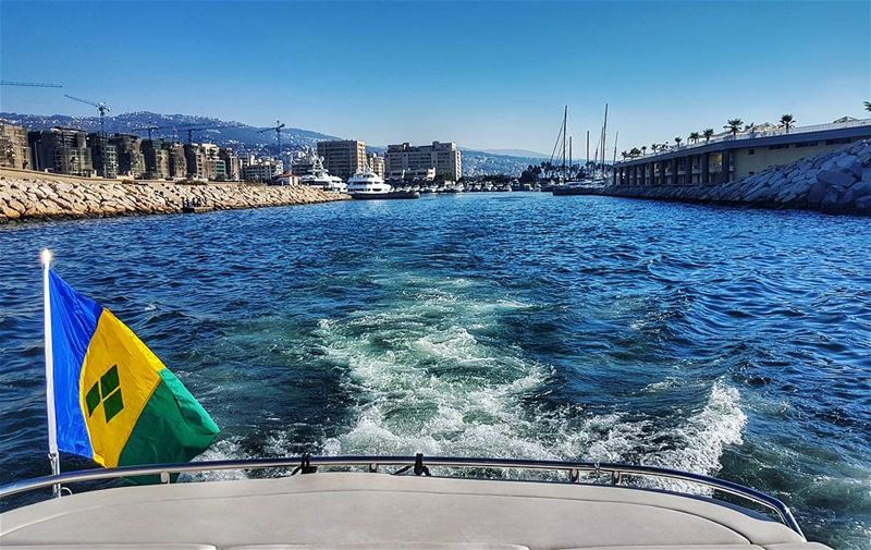 It's not the destination but the ride  boat  boating  sea  blue  summer ... (La Marina Dbayeh~)