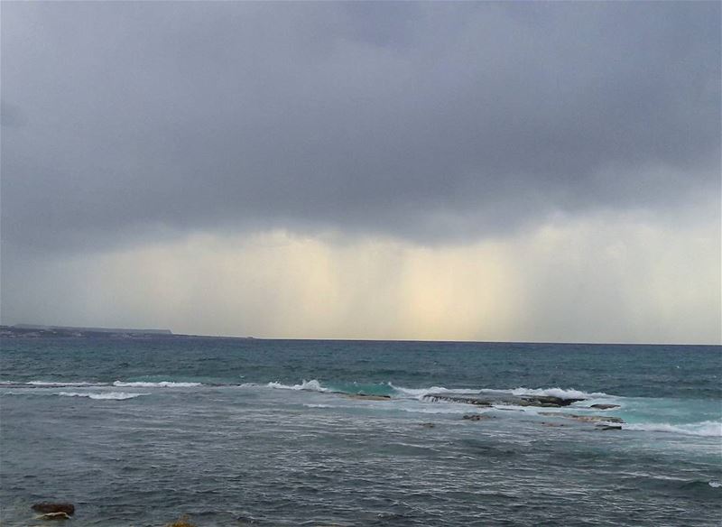 It's raining in the horizon 🌊  Tripoli  TripoliLB  Beautiful   RainyDay ... (El Mîna, Liban-Nord, Lebanon)