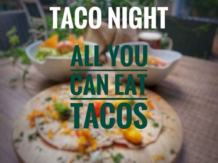 It's Tonight Taco Lovers! "ALL YOU CAN EAT TACOS" with one local draught... (Em's cuisine)