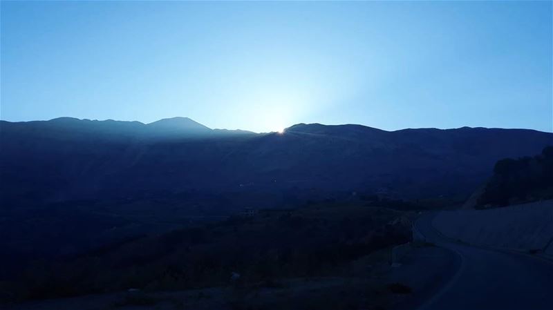 J-7 🙊 blue  landscape  lebanon  early  morning  sun  sunrise  mountains ... (Mount Sannine)