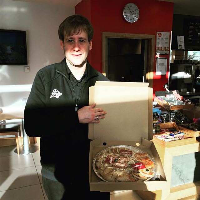 James at Virgin Mill Hill trying Za3tarino’s Pastries ☺️ food... (Virgin Active Mill Hill East)