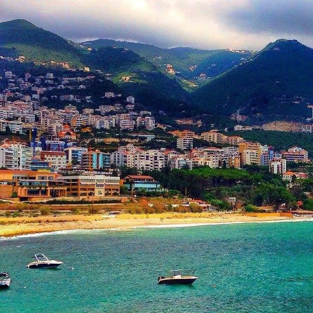 Jounieh, a coastal city about 16 km (10 mi) north of Beirut, Lebanon and...
