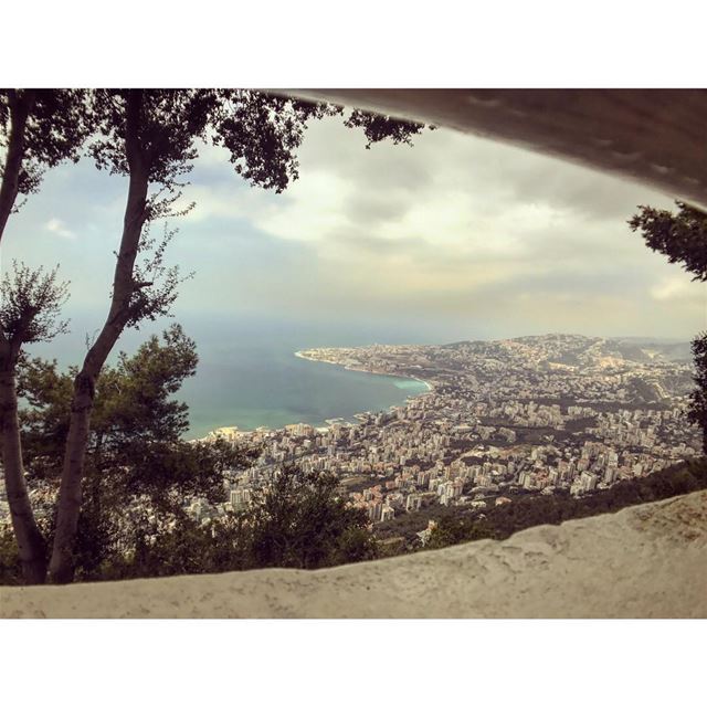 Jounieh bay...such a beautiful view...... jounieh  bay  view  top ... (The Lady of Lebanon - Harissa)