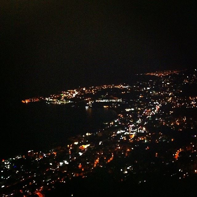  jounieh bay view harissa Lebanon holy virgin lady sea sky lights...