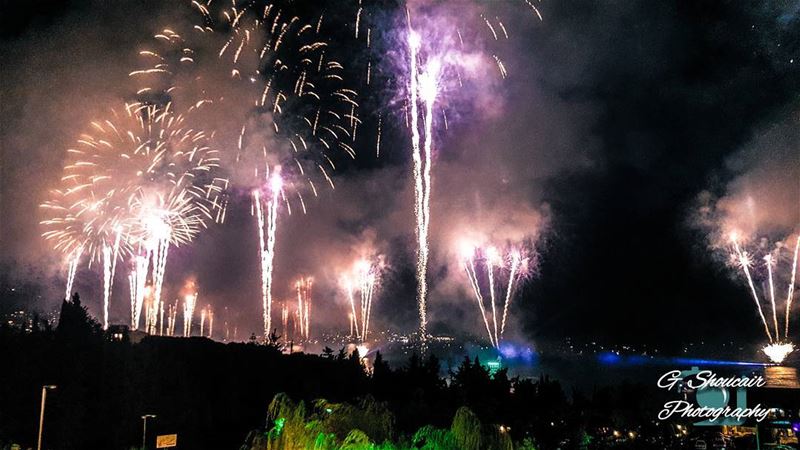 Jounieh International Festival Fireworks|🔴⚪⚪🌲⚪⚪🔴|... (Jounieh International Festival)