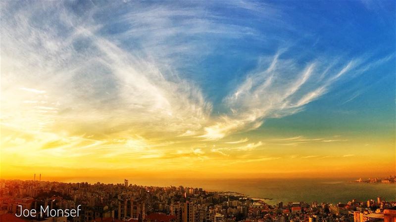  jounieh  keserwan  lebanon  sea  sunset  sweet  yellow  blue  cute ...