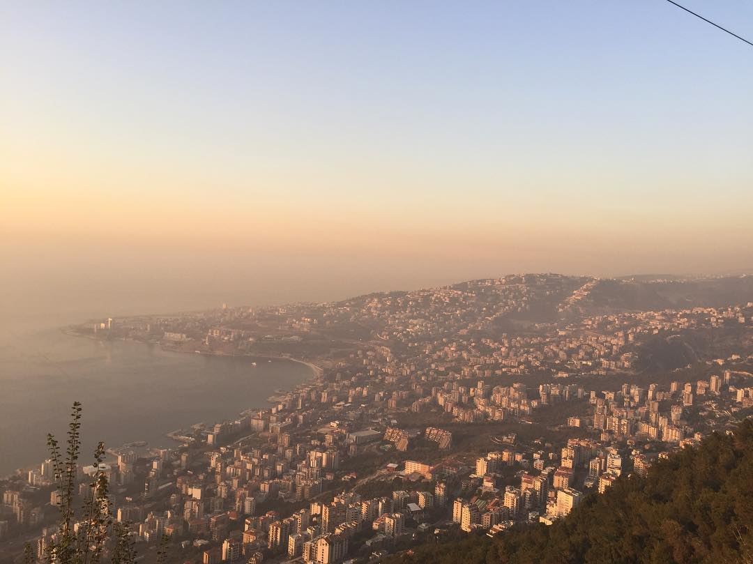  jounieh  lebanon  livelovelebanon  cablecars  sunset  sea  moutains ... (Telefrique Harrisa)