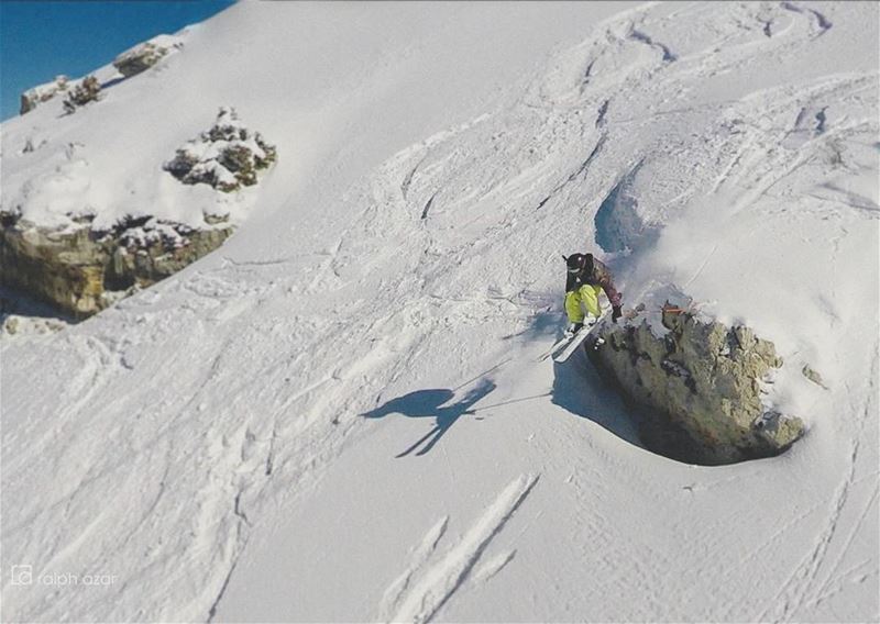 Jump away⛷ snow  skiing  mountains  lebanon.....  instagood ... (El Laqloûq, Mont-Liban, Lebanon)