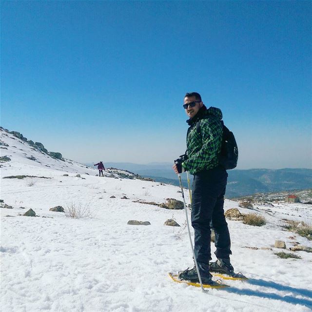 Just now  faqra  bakish  snowshoeing  snow  cold  freeze... (Faqra, Kfardebian)