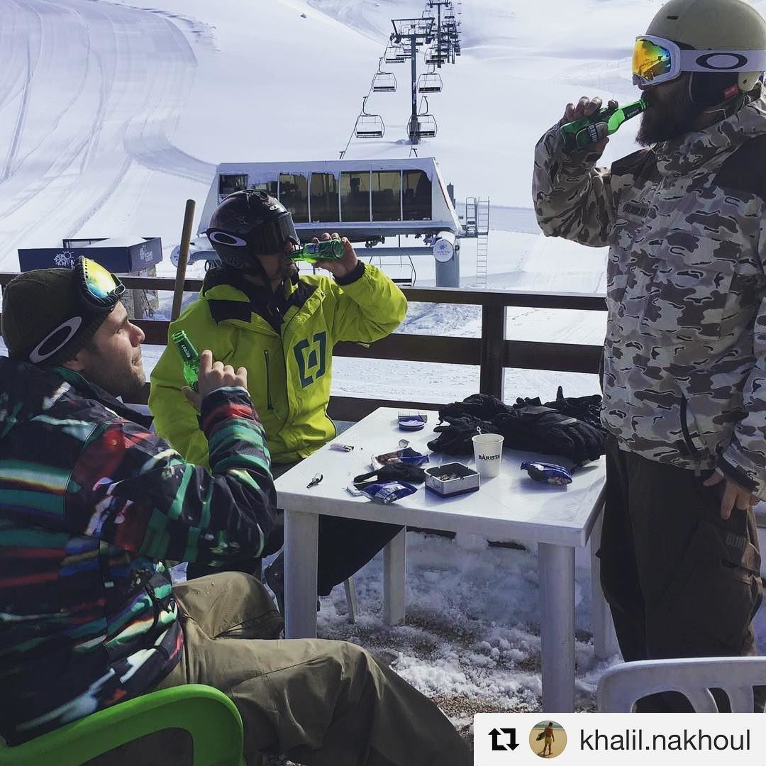 @khalil.nakhoul seems to have the right recipe for kicking off a holiday... (Mzaar Ski Resort)