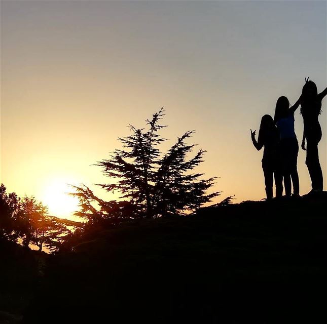  kobayat  chambouk  chirelsanam  sunset  silhouette  trees  naturevibes ... (Al Qubayyat, Liban-Nord, Lebanon)