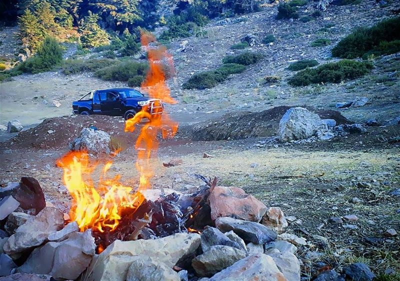  kobayat  saturdaygoals  saturdayretreat  fire  nature  forest  hiking ... (Al Qubayyat, Liban-Nord, Lebanon)