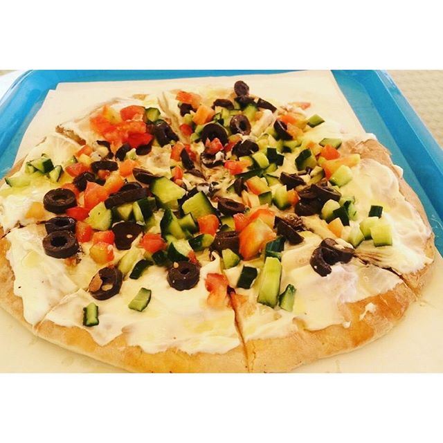 Labneh for Breakfast with a lot of Vegetables  (Marina Cafe Miramar Hotel)